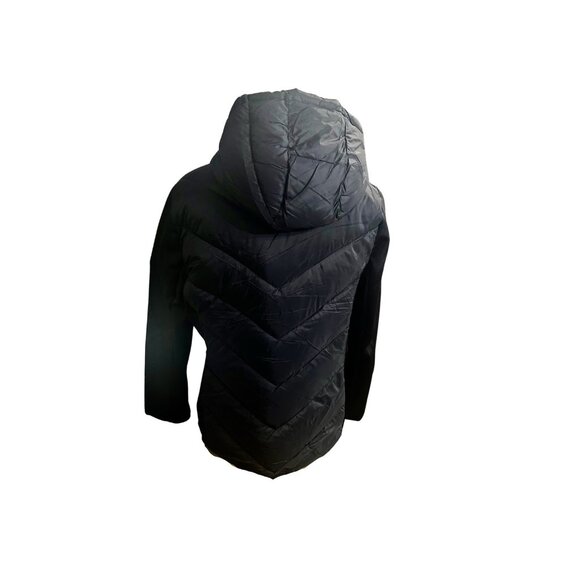 NEW Women’s DKNY Hooded Quilted Lightweight Puffer Jacket- Black - Large - Picture 2 of 2